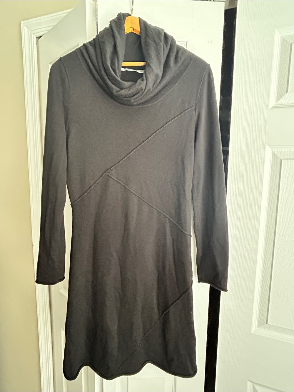 Athleta Black Cowl-Neck Long Sleeve Dress